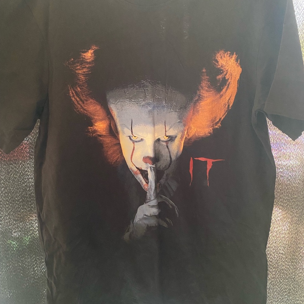 Black Graphic T-Shirt with IT the clown